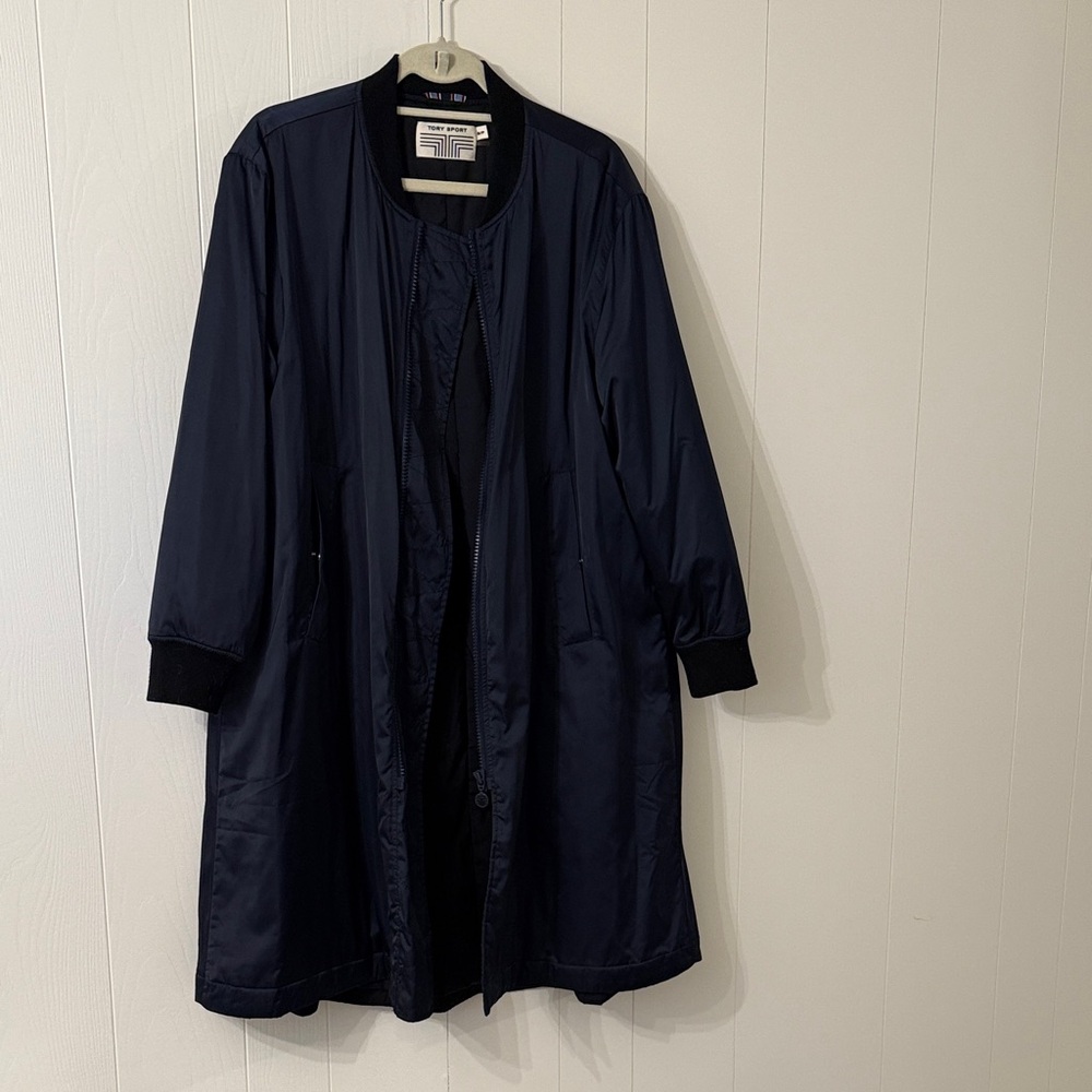 Tory Sport Dark Blue Trench Coat